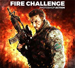 极品PS动作－丛林战火：Fire Challenge Photoshop Action